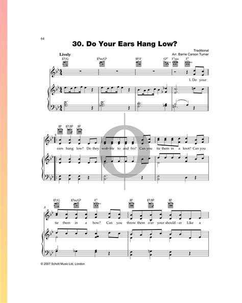 Do Your Ears Hang Low? (Anonymous) Piano Sheet Music - OKTAV