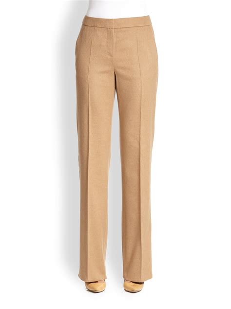 Max Mara Pescia Camel Hair Pants in Natural | Lyst