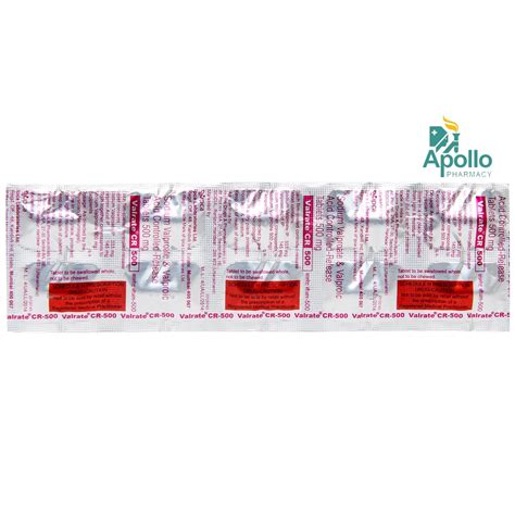Valrate CR 500 Tablet 10's Price, Uses, Side Effects, Composition ...