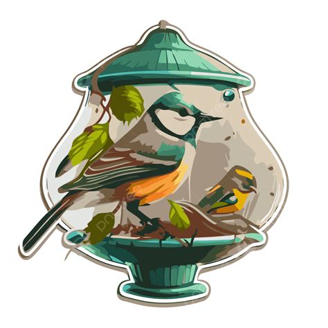 Bird Feeder Sticker Sticker Vector Clipart, Bird Feeders, Bird Feeder ...