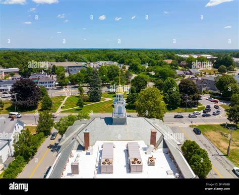 Billerica Public Library aerial view at 15 Concord Road in historic ...