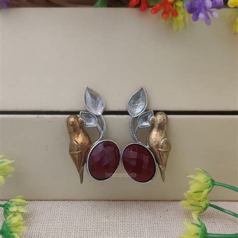 "Paraz" Silver Look Alike Stud – The Beta Girl Jewellery