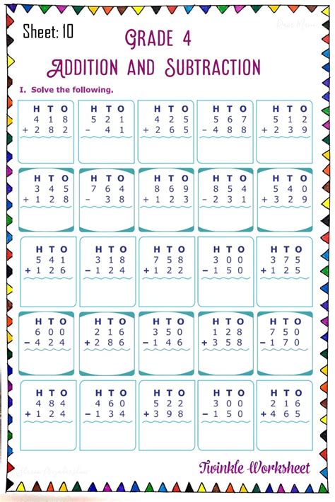 Addition and Subtraction Patterns 4th Grade 的图像结果