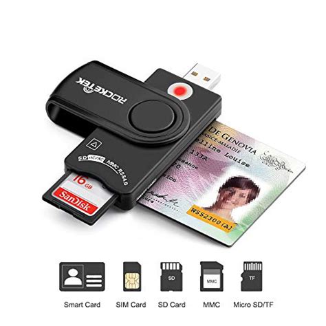 Smart Card Reader Rocketek DOD Military USB Smart Card Reader / CAC ...