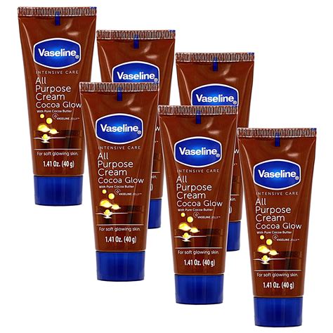 Amazon.com : Vaseline All Purpose Cream Cocoa Glow, with Pure Cocoa Butter, 6-Pack, 1.41 FL Oz ...