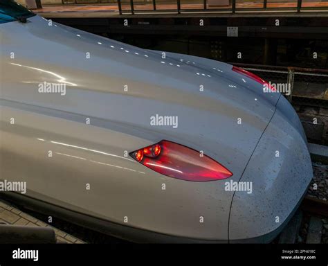 Closeup of the Japanese high speed train at night Stock Photo - Alamy