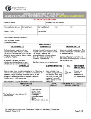 Supplier Performance Evaluation Form Template | pdfFiller