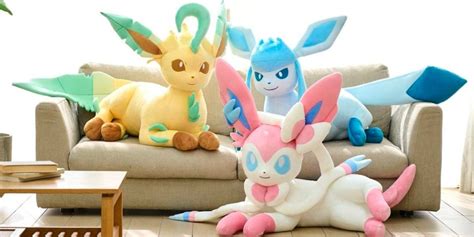 Pokemon's Life-Size Glaceon, Sylveon, And Leafeon Plushes Are Now Available
