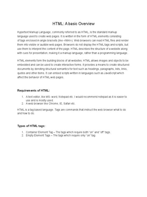 Image result for HTML Overview