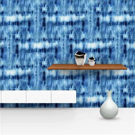 Shibori Indigo Batik D16 Wallpaper Roll – ArtzFolio.com