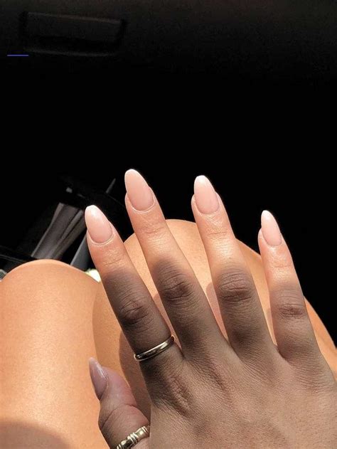acrylic nails almond pink