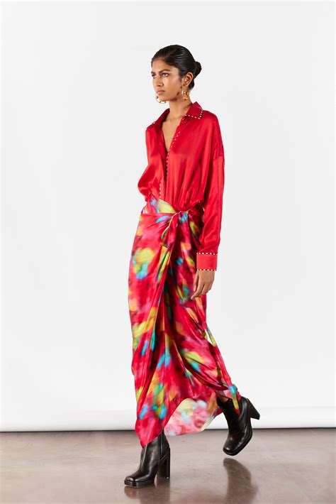 POPPY SHIRT DRAPED DRESS