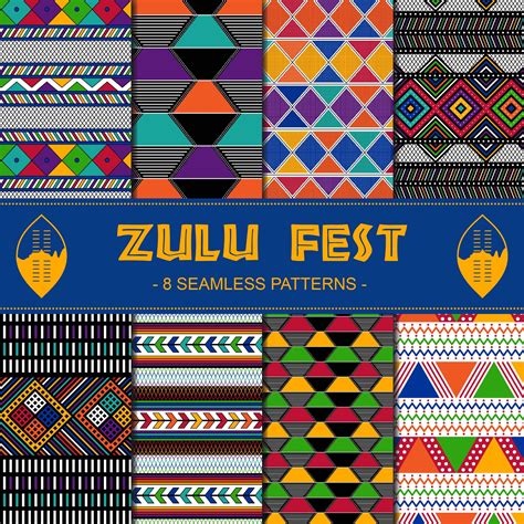 Zulu Inspired African Patterns Digital Paper JPG printable African ...