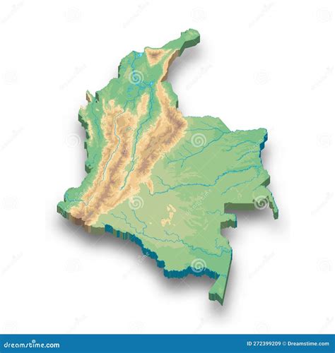 3d Isometric Relief Map of Colombia Stock Vector - Illustration of brick, abstract: 272399209