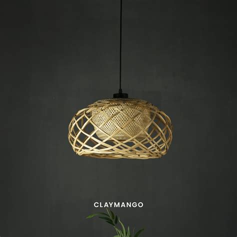 Inter Woven : Unique handmade Woven Hanging Pendant Light, Natural/Bam ...