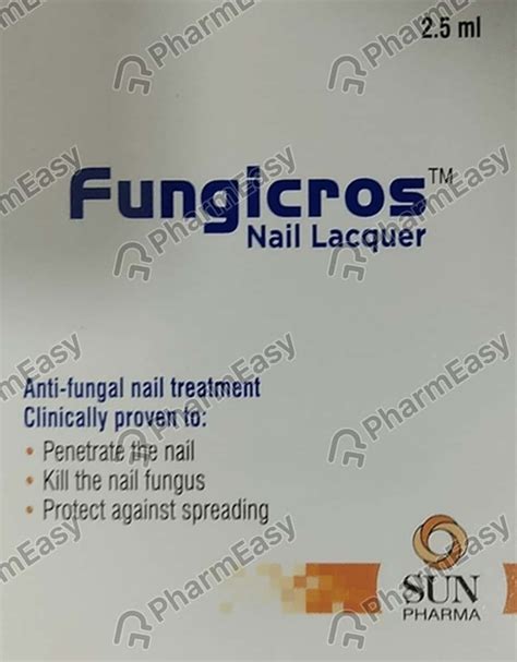Fungicros 5 %W/V Nail Lacquer (2.5): Uses, Side Effects, Price & Dosage ...