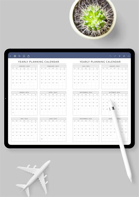 Printable Yearly Planner Template