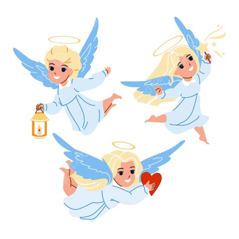 Babies Angel With Wings Flying Together Vector, Cupid, Small, Childhood ...
