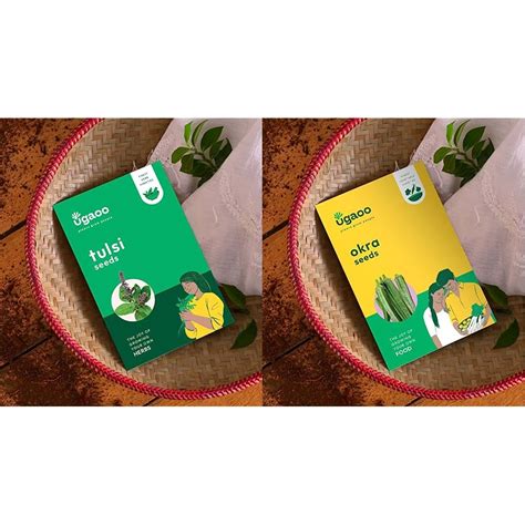 UGAOO Tulsi Herb Seeds (Green, Pack of 4g) & UGAOO Lady Finger or Okra ...