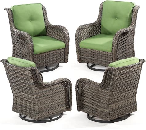 Amazon.com: Joyside Outdoor Swivel Rocker Patio Chairs Set of 4 ...