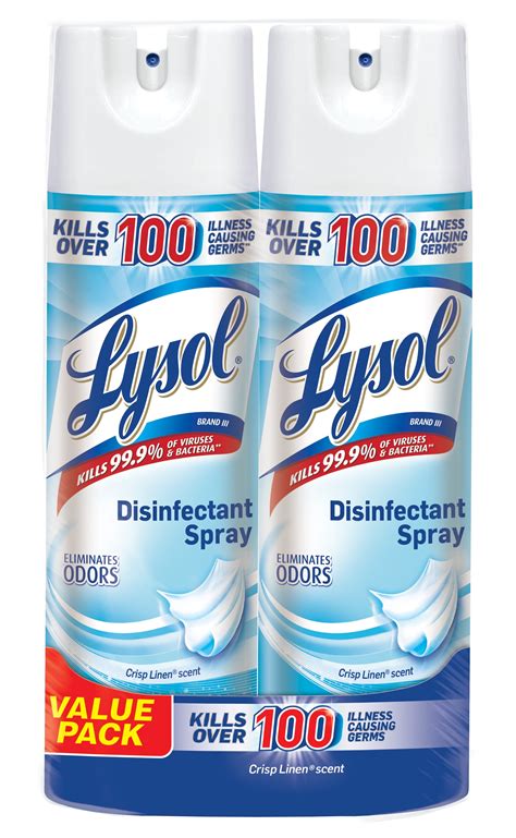 Lysol Disinfectant Spray, Crisp Linen, 38oz (2X19oz) - Walmart.com ...
