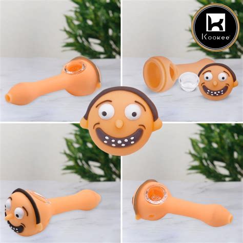 Kookee Silicone Smoking Pipe, Unbreakable Tobacco Pipes with Glass Bowl ...