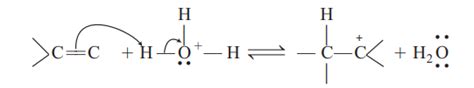 The acid catalysed hydration of alkene involves the following three ...
