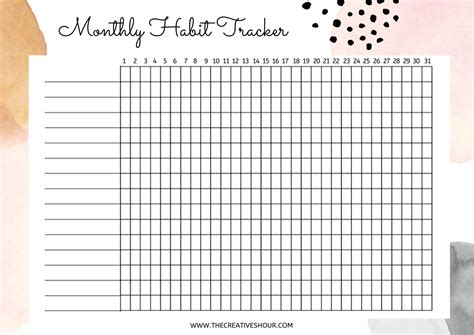 Habits Tracker Printable