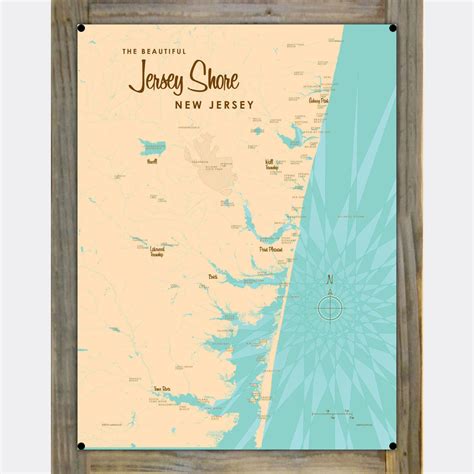 Jersey Shore Map Jersey Shore New Jersey, Barrel End Map Art