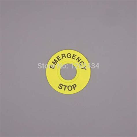 Buy 60mm 22mm yellow card warning signs in the emergency stop button to ...