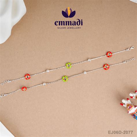 Simbala Fancy Multi Anklets – Emmadi Silver Jewellery