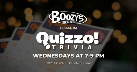Wednesday Quizzo Trivia at Boozys Bar and Grill in Hazel Park || 7PM ...