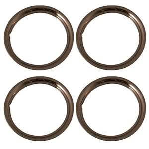 Set of 4 Stainless Steel 15 Inch Beauty Trim Rings with Metal Clip ...