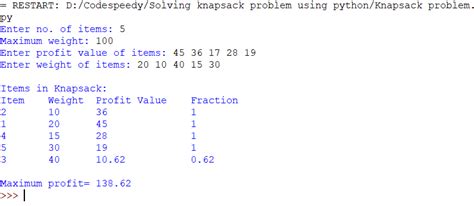Image result for Knapsack Problem Flowchart Python