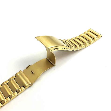 Seiko Compatible Steel Gold Tone Brushed Metal Replacement Watch Band #5113