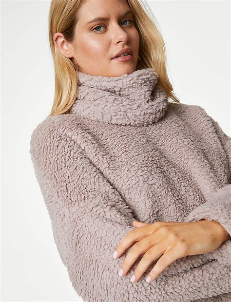 Buy Borg and Fleece Lounge Set with Snood at Marks & Spencer