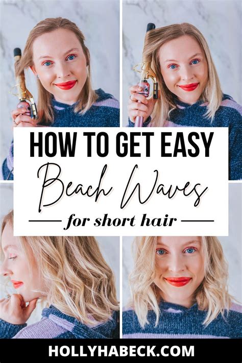 How to Curl Short Hair | Easy Beach Waves Short Hair Tutorial | How to ...