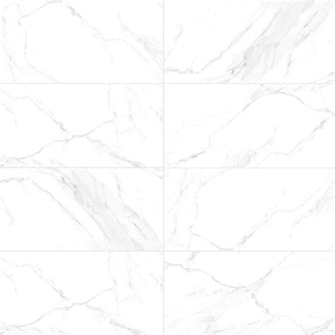 The Tile Life Cheyenne White 12-in x 24-in Glossy Porcelain Marble look ...