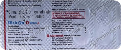 Diziron D Strip Of 10 Tablets: Uses, Side Effects, Price & Dosage ...