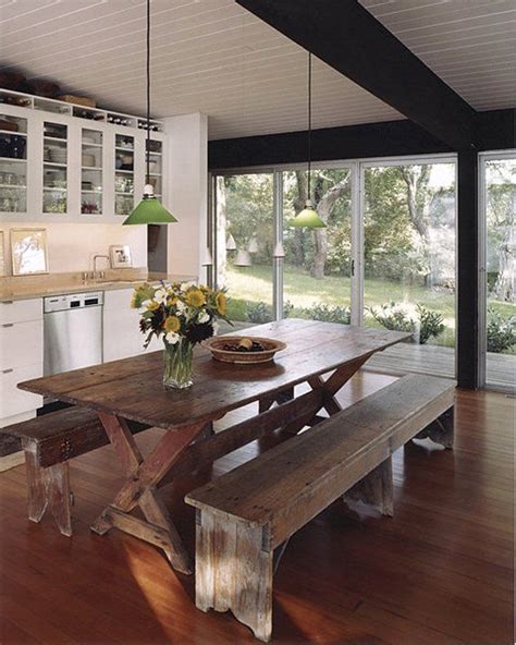 picnic table in dining room