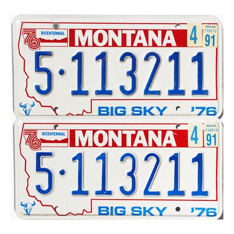 1991 Montana Bicentennial Pair #5-113211 | Old MT Plates