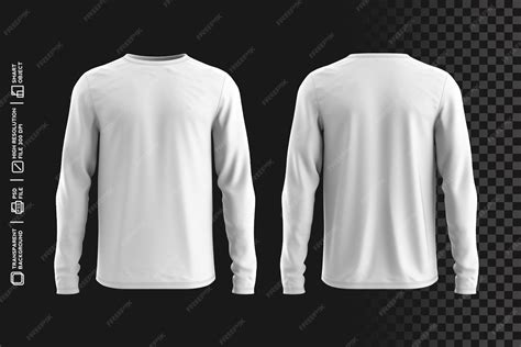 Premium PSD | Premium Detailed Front and Back 3D long sleeve View Oneck ...