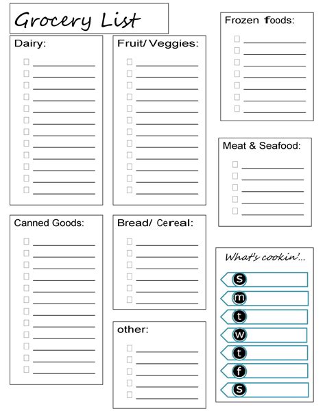 Grocery List Printable Free - Printable Free Templates