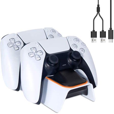 Upgraded PS5 Controller Charger, Playstation 5 Charging Station Dock with LED Indicator Dual USB ...