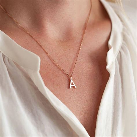 Custom Initial Letter Necklace Alphabet in Gold & Silver | Ankx.in