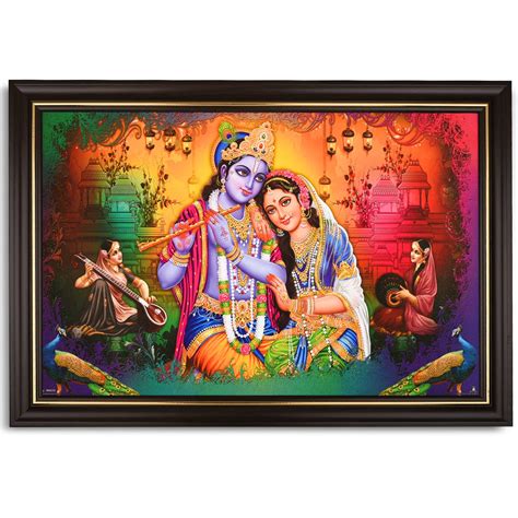 INSPIRING BRUSH Radha Krishna Painting with Frame | Radha Krishna Photo ...