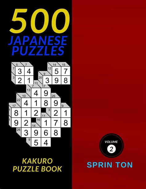 Buy Japanese Kakuro: 500 Japanese Puzzles: 500 Easy To Hard Kakuro ...