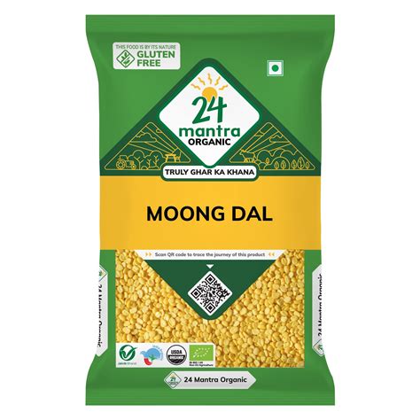 24 Mantra Organic Unpolished Moong Dal/Moong Dal Yellow/Pesarupappu - 1 ...
