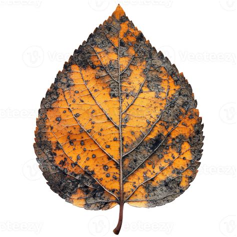 Close up of a Detailed Autumn Leaf Displaying Rich Orange and Brown ...