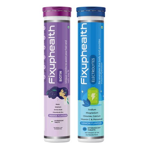 Fixuphealth Biotin Selenium Amino Zinc Effervescent Tablets Hair nails ...